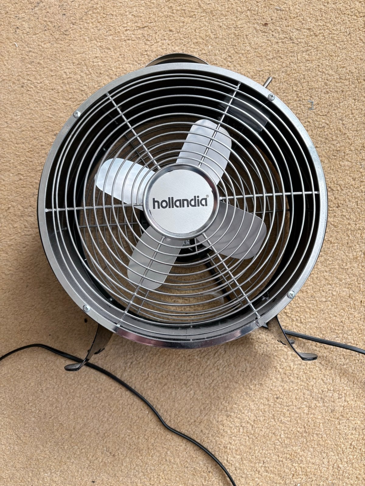 Hollandia metalen retro ventilator zwart 20W, Witgoed en Apparatuur, Ophalen of Verzenden, Gebruikt, Tafelventilator