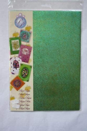 4 vel JeJe Parel papier smaragd groen, Verzenden, Nieuw, Kerst, Knipvel