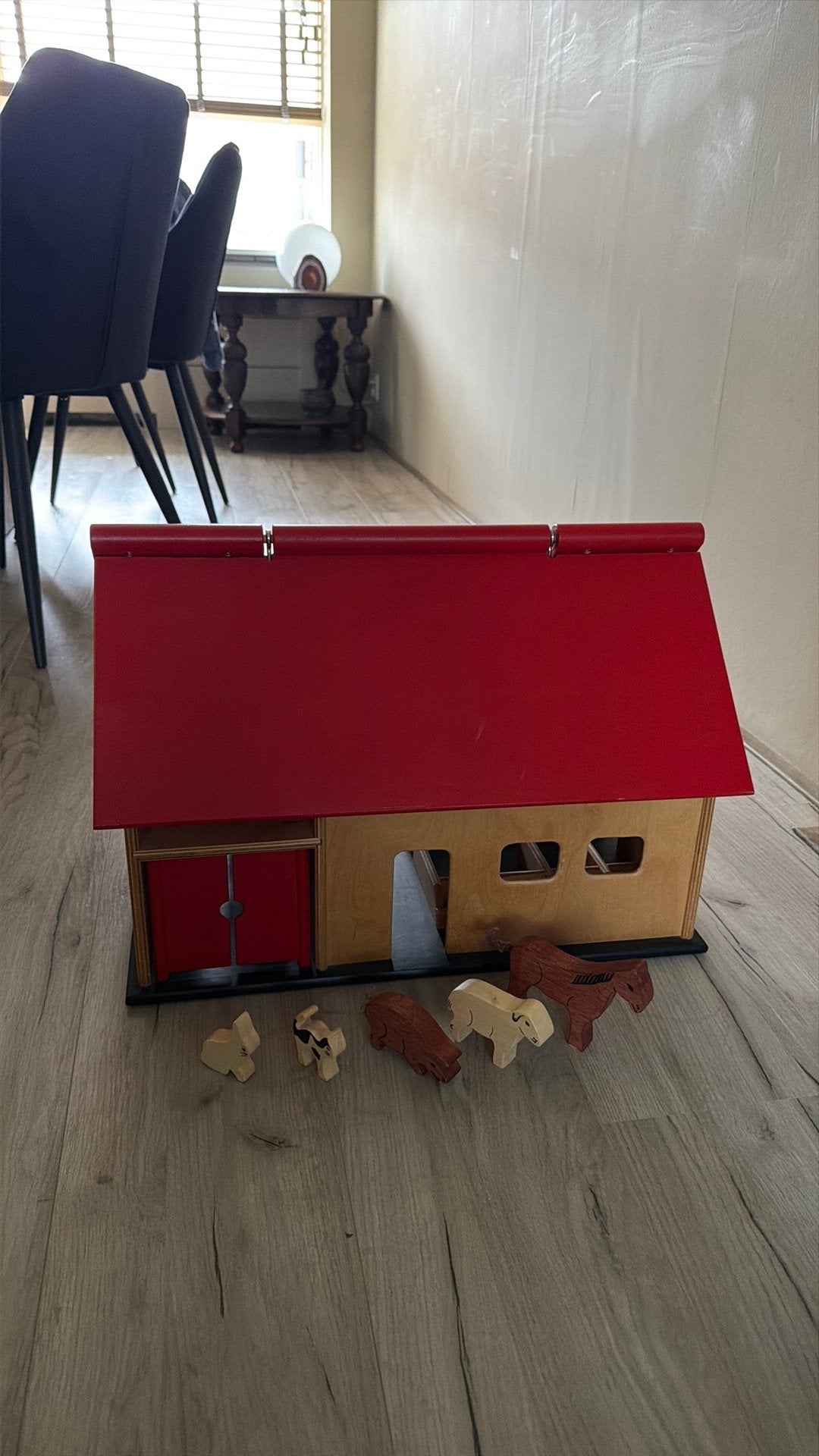 Houten boerderij met dieren, Kinderen en Baby's, Ophalen, Zo goed als nieuw, Poppenhuis
