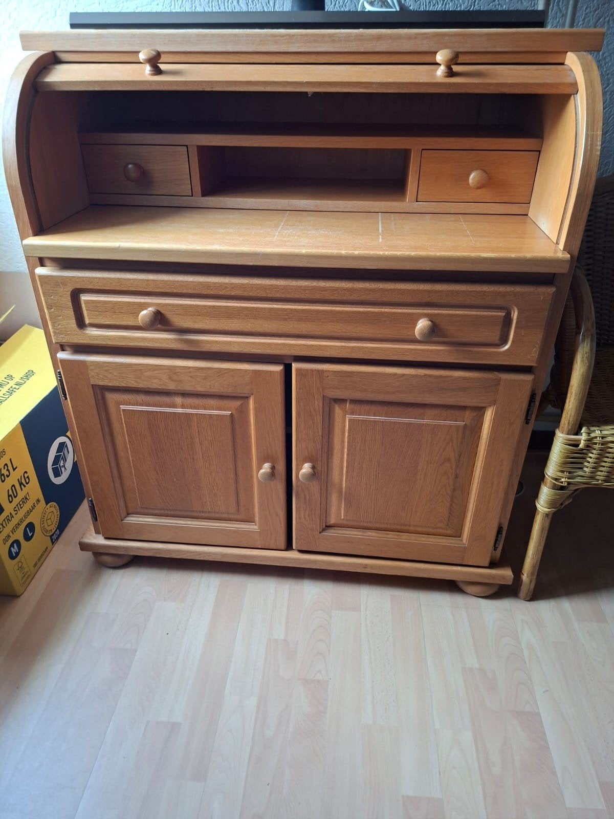 Vintage Secretaire masssief Hout, Huis en Inrichting, Ophalen, Met lades, Gebruikt, Hout