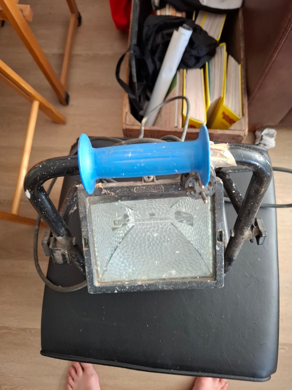 Eurolux bouwlamp / halogeenlamp - 100% werkend, Gebruikt, Met statief, Ophalen of Verzenden, Lamp met armatuur
