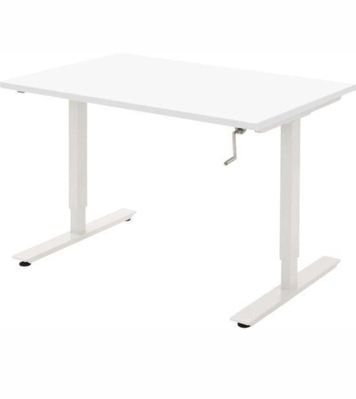 Zit-sta bureau wit met scheidingswand, Ophalen, Zit-sta bureau, Gebruikt, Spaanplaat of MDF