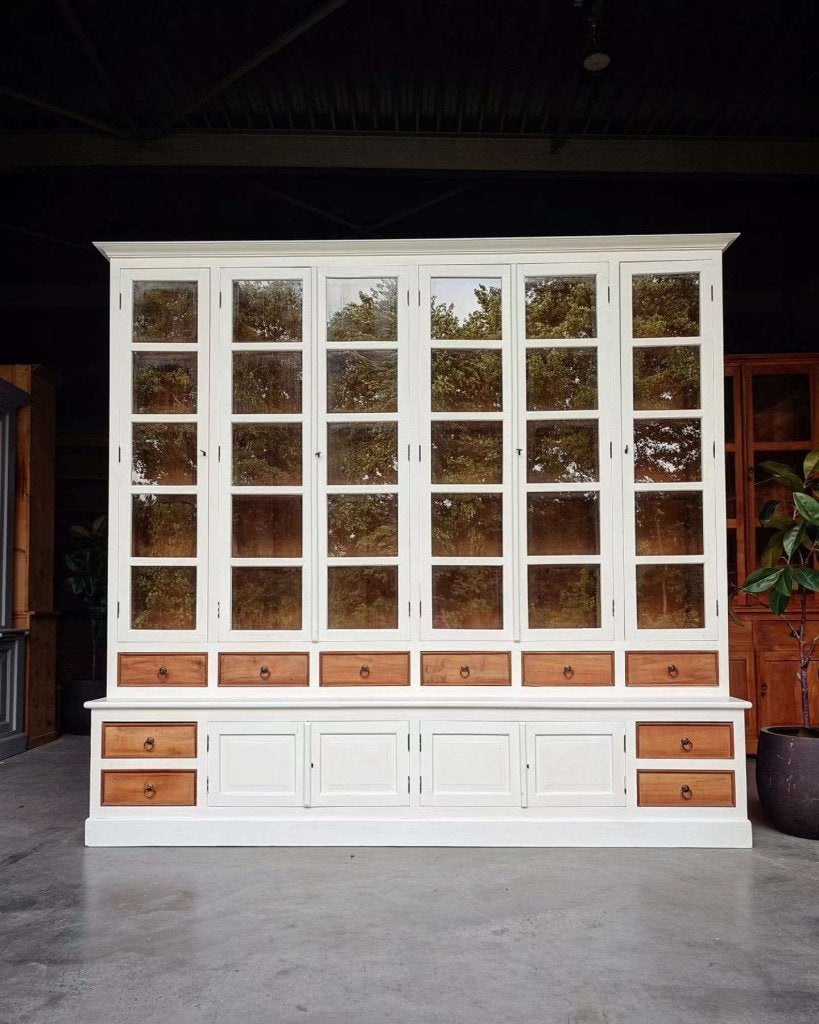 Geweldige antieke winkelkast | Apothekerskast teakhout #0499, Gebruikt, -, 200 cm of meer, -
