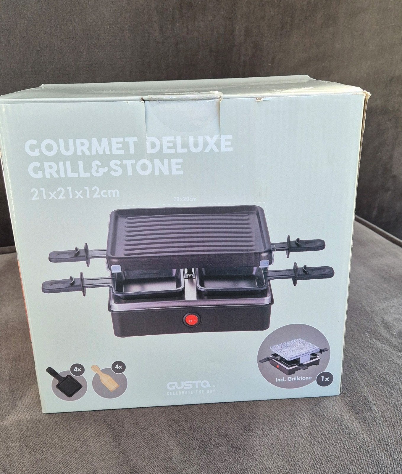Gourmet Deluxe Grill & Stone Gusta - Nieuw in doos, Ophalen of Verzenden, Nieuw