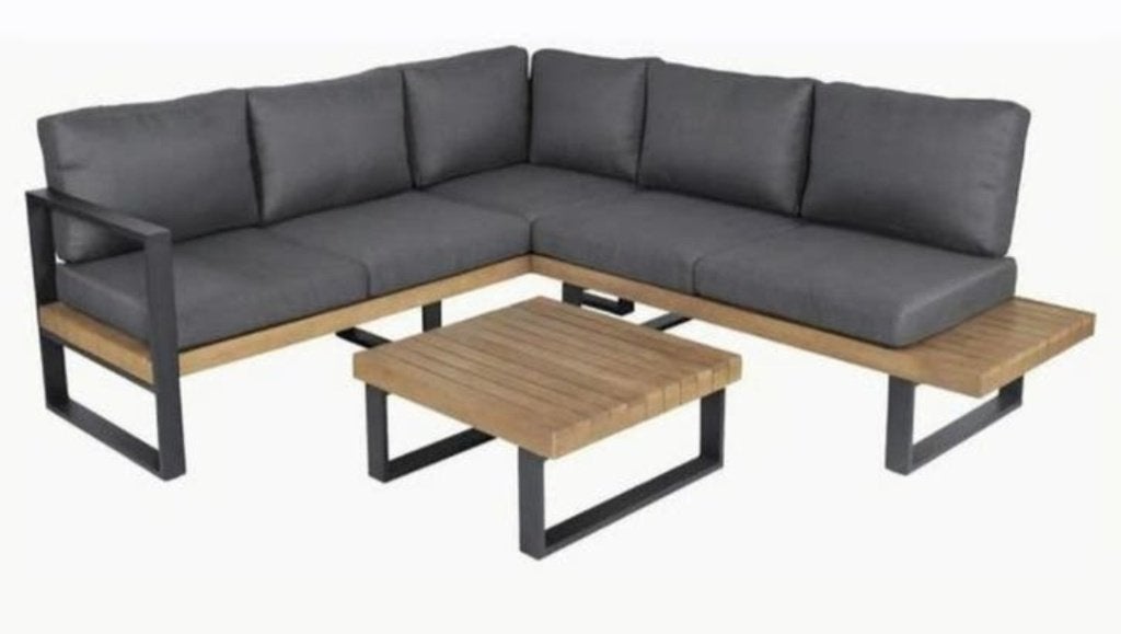 loungeset buiten skopelos nieuw, Tuin en Terras, Tuinsets en Loungesets, Nieuw, Loungeset, Hout, 6 zitplaatsen, Bank, Bijzettafel