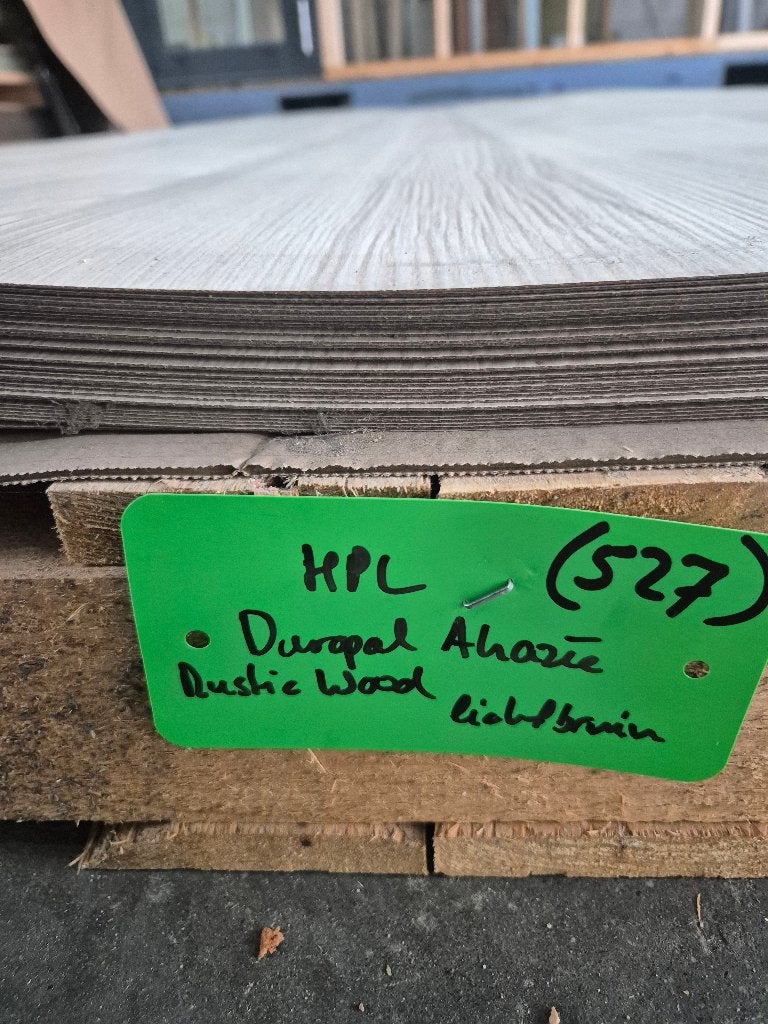 Duropal HPL fineer plaat lichtbruin 250x125 cm 0,8mm ( 527 ), Ophalen, HPL, Nieuw, Nb
