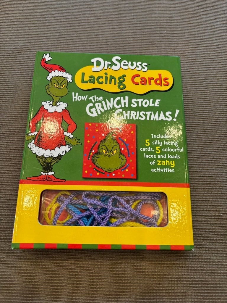 Set dr. Seuss how the grinch stole christmas lacing cards., Ophalen of Verzenden, Zo goed als nieuw, Ontdekken
