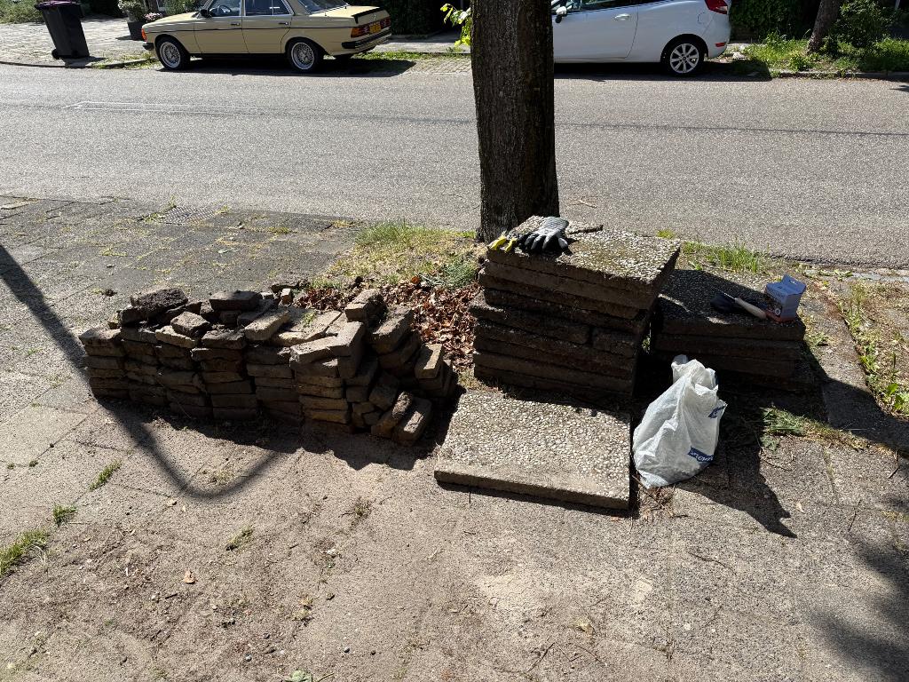 Tuintegels, Tuin en Terras, Ophalen, Gebruikt, Beton, Terrastegels