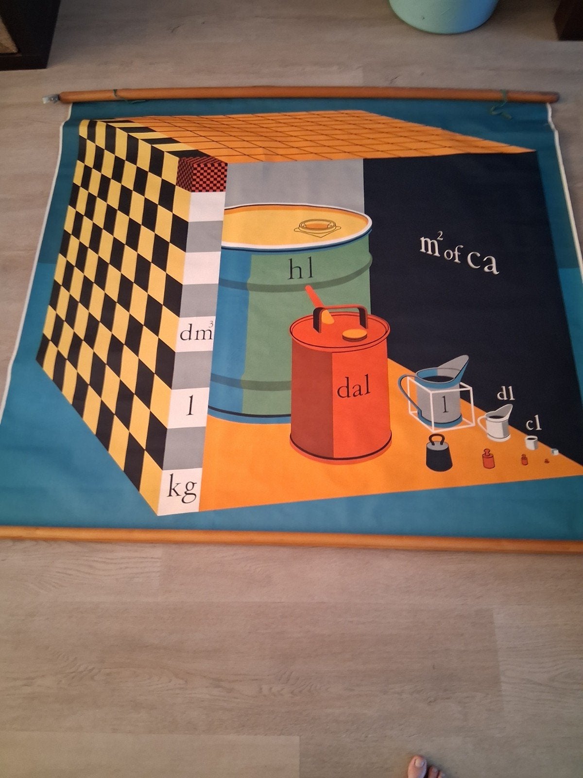 Vintage Schoolposter Pijnacker - 60 jaar oud, Antiek en Kunst, Ophalen