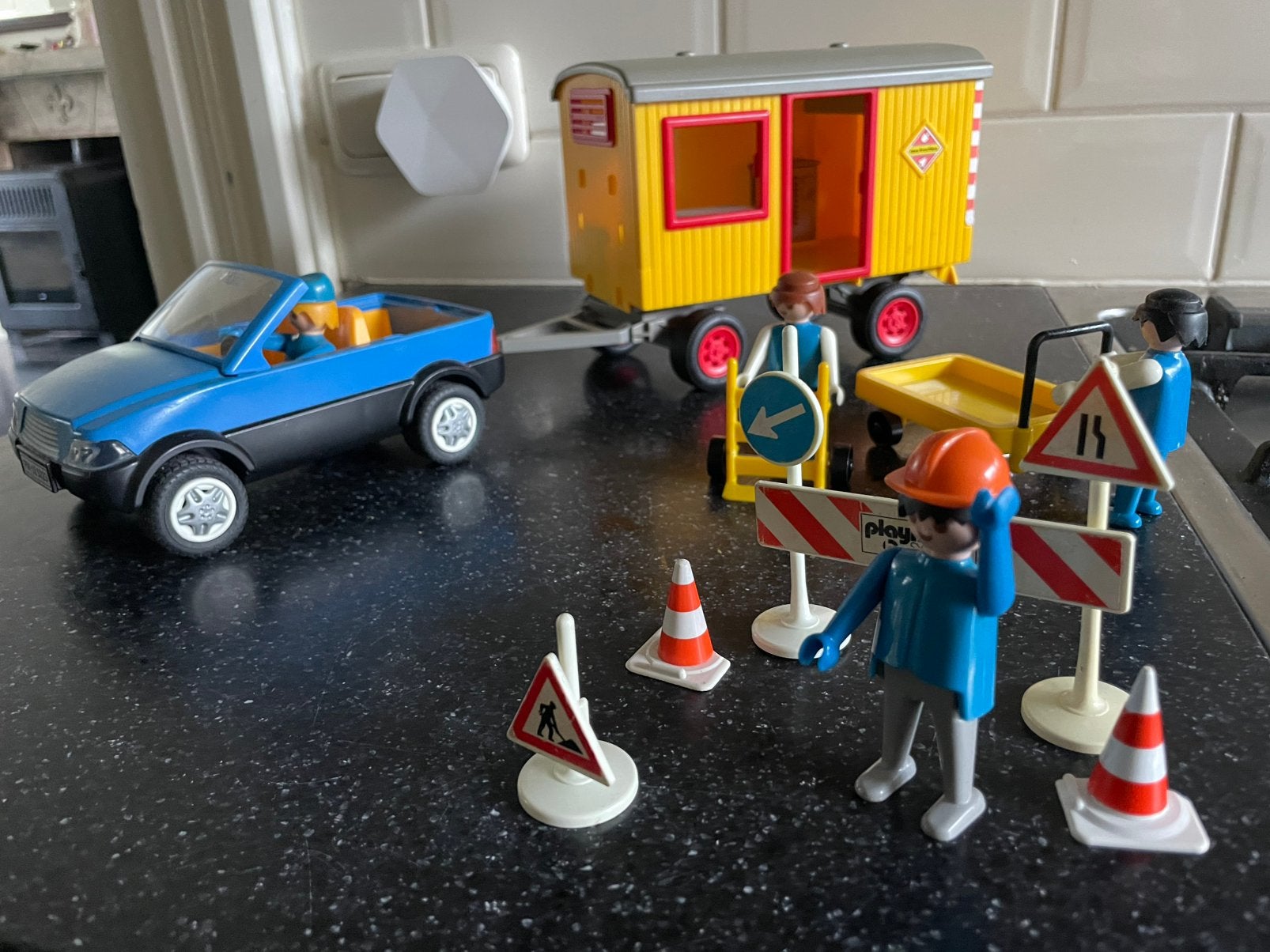 Playmobil 7242 Bouwkeet met 5223 wagen, Ophalen of Verzenden, Gebruikt
