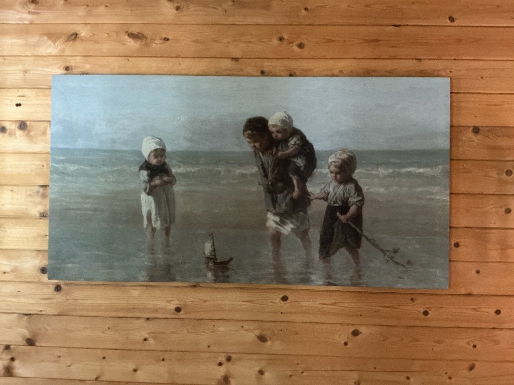 Wanddoek Jozef Israëls schilderij, Gebruikt, 153 cm, 80 cm, Meerkleurig
