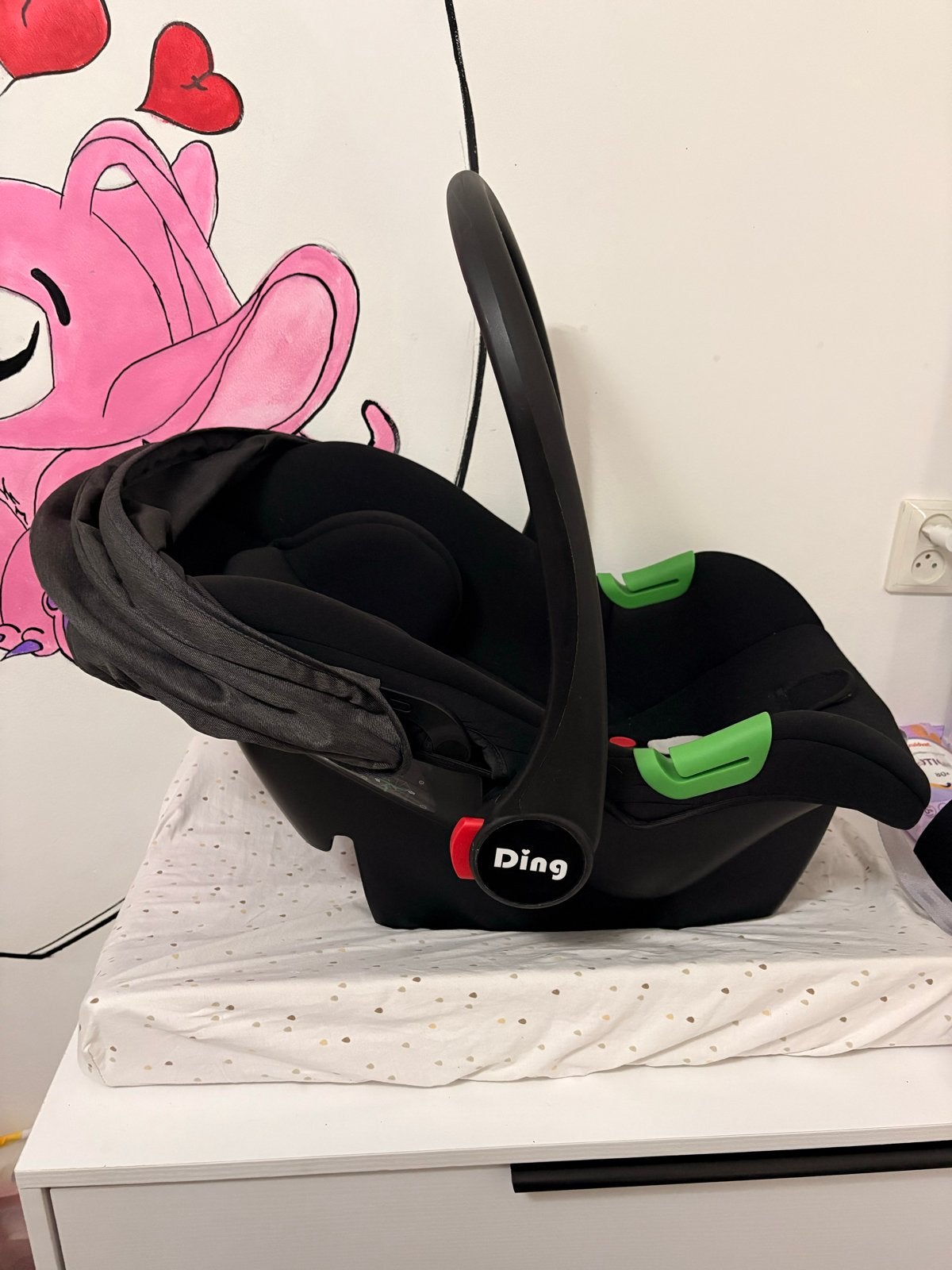 Ding autostoel 0-13 kg met zonnekap en verkleiner, Kinderen en Baby's, Autogordel, Zo goed als nieuw, 0 t/m 13 kg, Ophalen