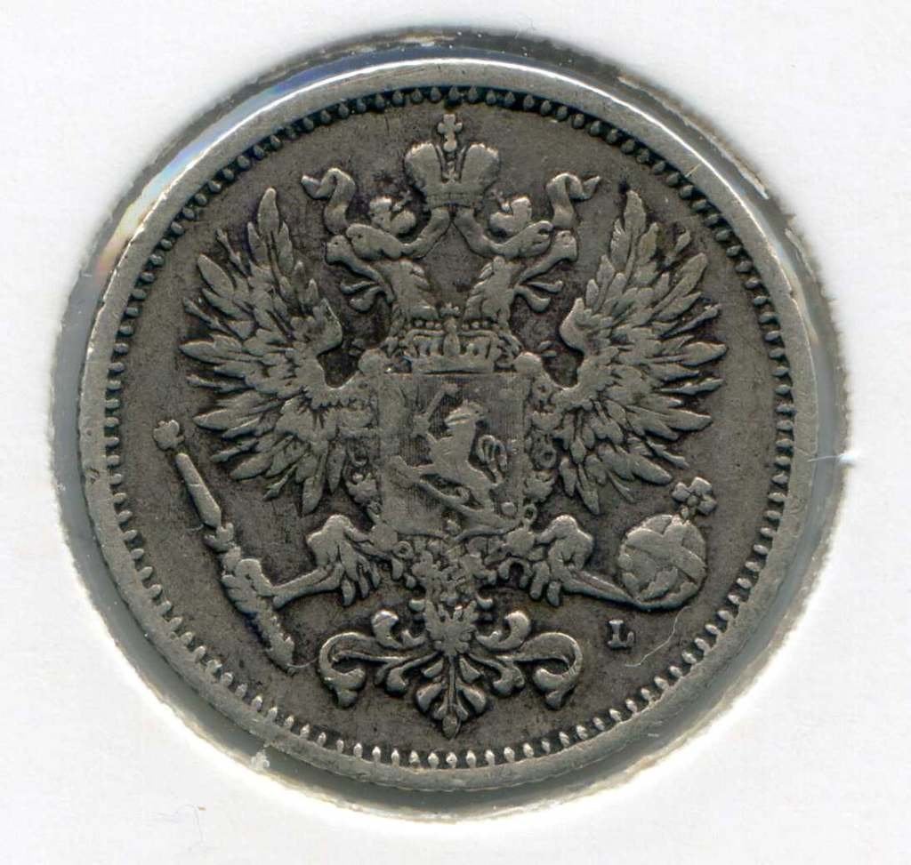 Finland 50 Pennia 1889 Oplage 312.000, Mooie Patina, Ophalen of Verzenden, Overige landen, Zilver