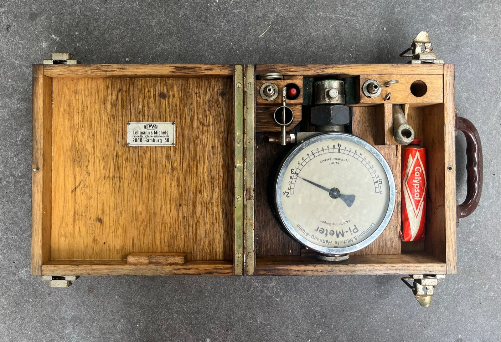 Antieke Lehmann & Michels Pi-Meter in houten kist, Antiek en Kunst, Ophalen of Verzenden