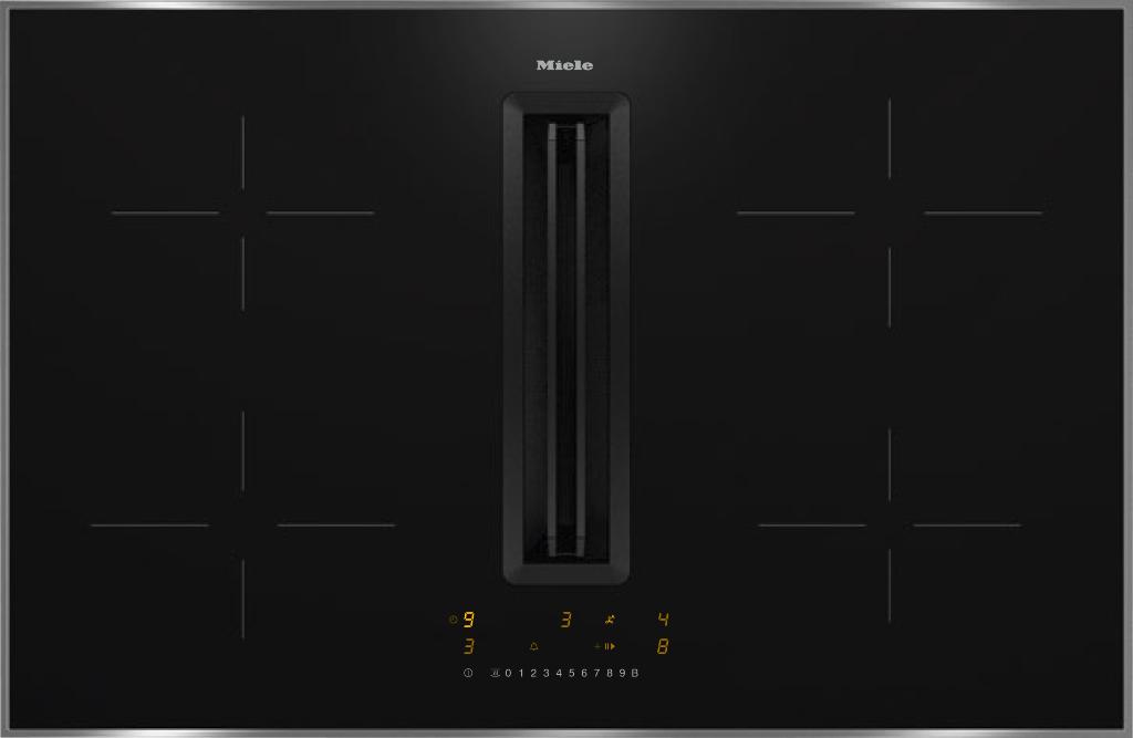 Miele inductie kookplaat me afzuiging KMDA7272 FR-U, Ophalen, Nieuw, 4 kookzones, Inbouw