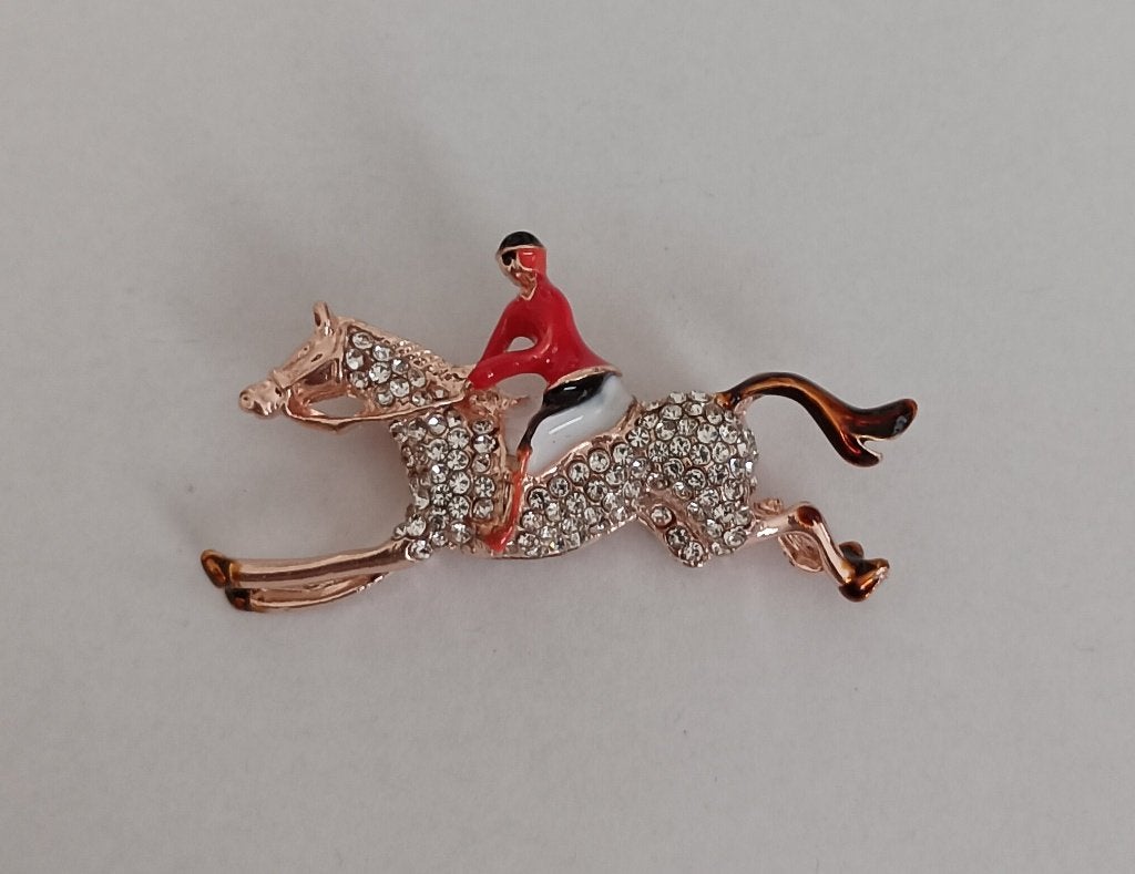 Ruiter ter paard broche, Overige materialen, 4 tot 7 cm, Overige kleuren, Nieuw