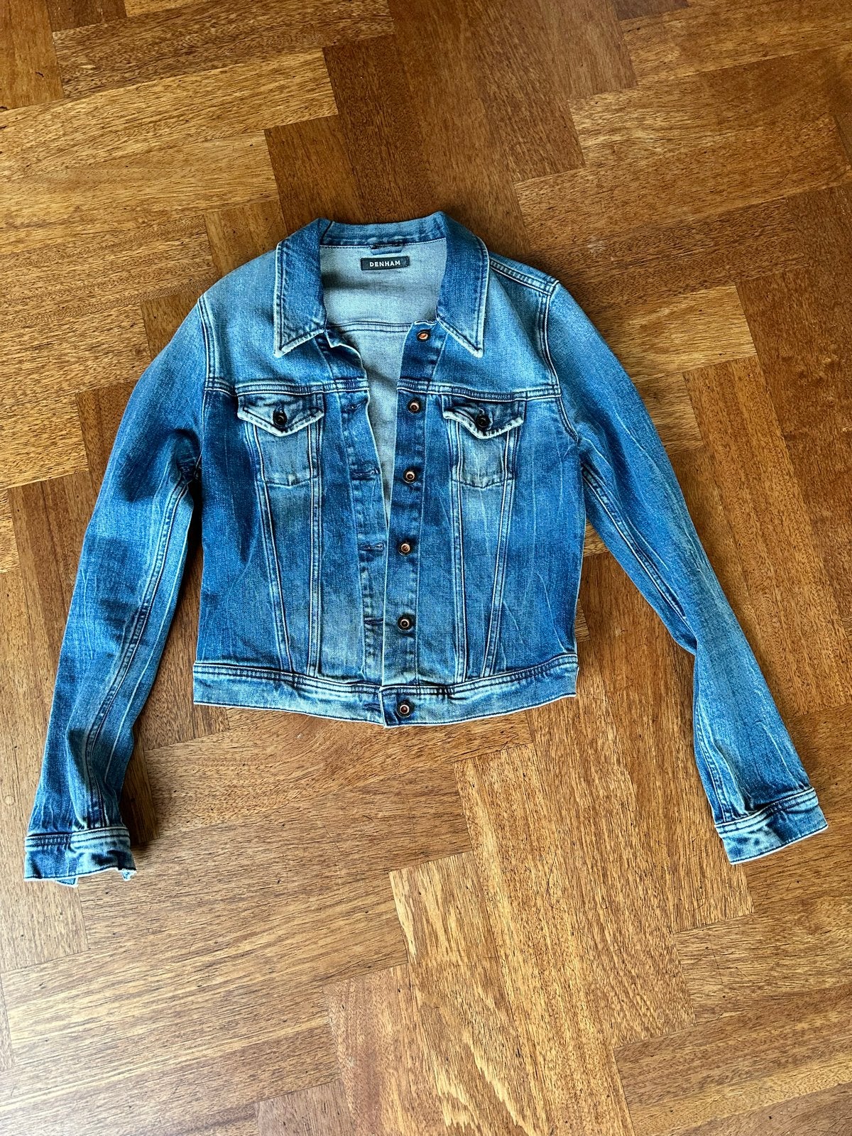 Denham spijkerjasje - Maat M, Ophalen of Verzenden, Zo goed als nieuw, Maat 38/40 (M), Blauw