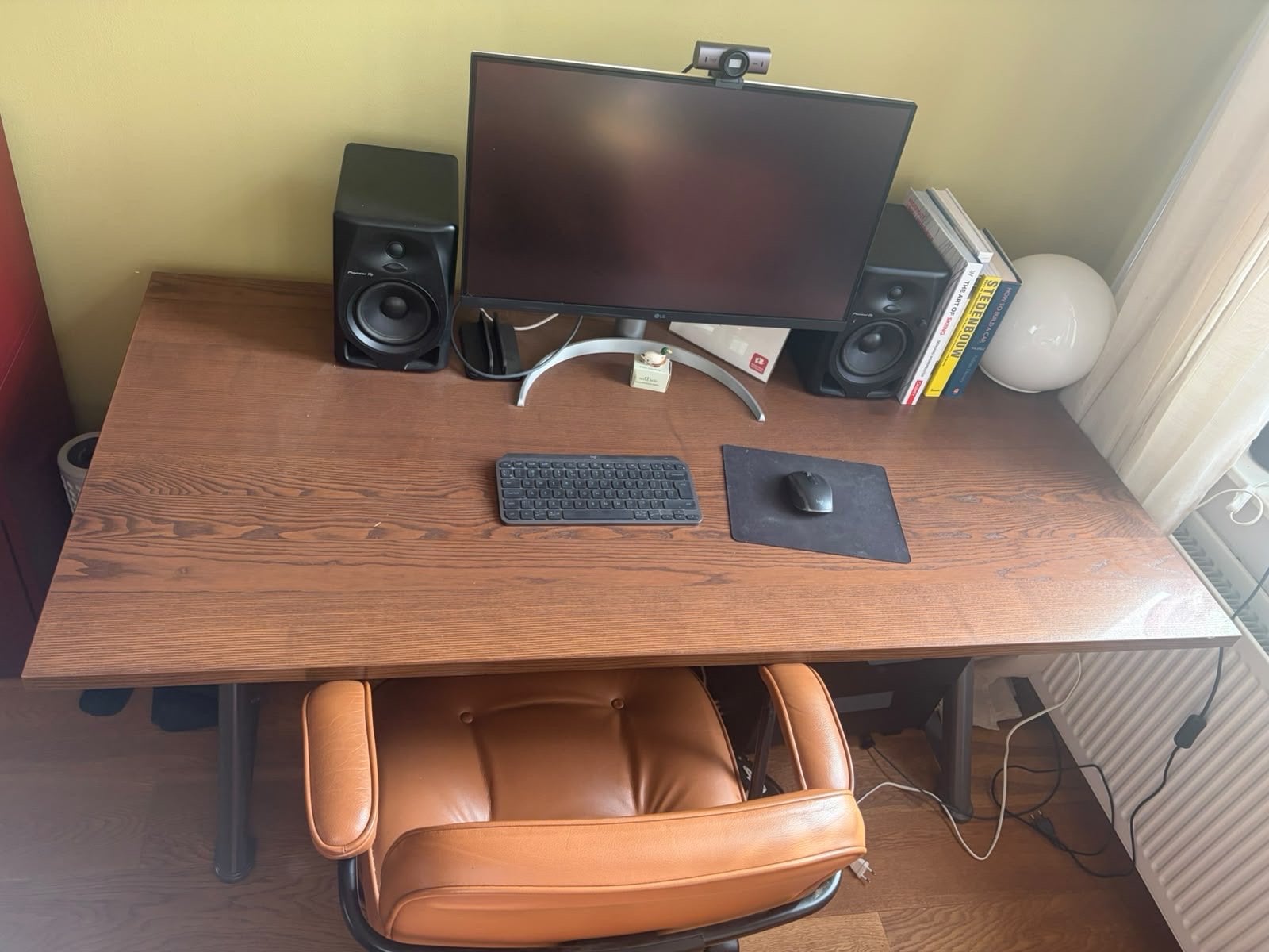 IKEA IDÅSEN Bureau bruin/donkergrijs, 160x80 cm, 160 cm, Hout, Ophalen of Verzenden, Zo goed als nieuw
