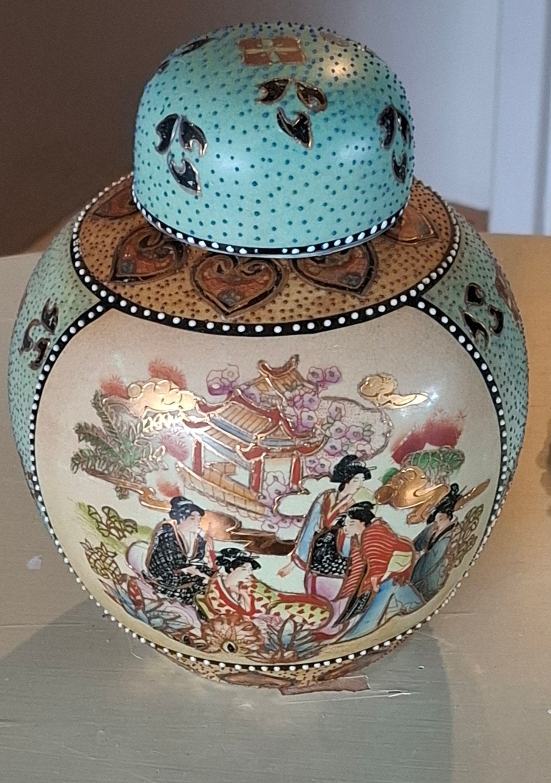 prachtige grote gemberpot in Satsuma stijl, Ophalen of Verzenden