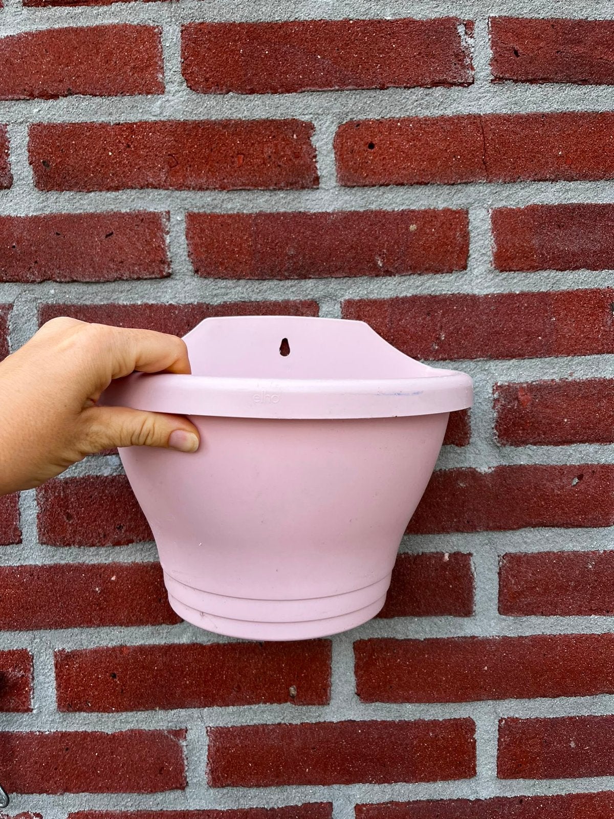 Roze Elho Wandbloempot / Muurbeplantingspot, Ophalen, Kunststof, Gebruikt, Binnen