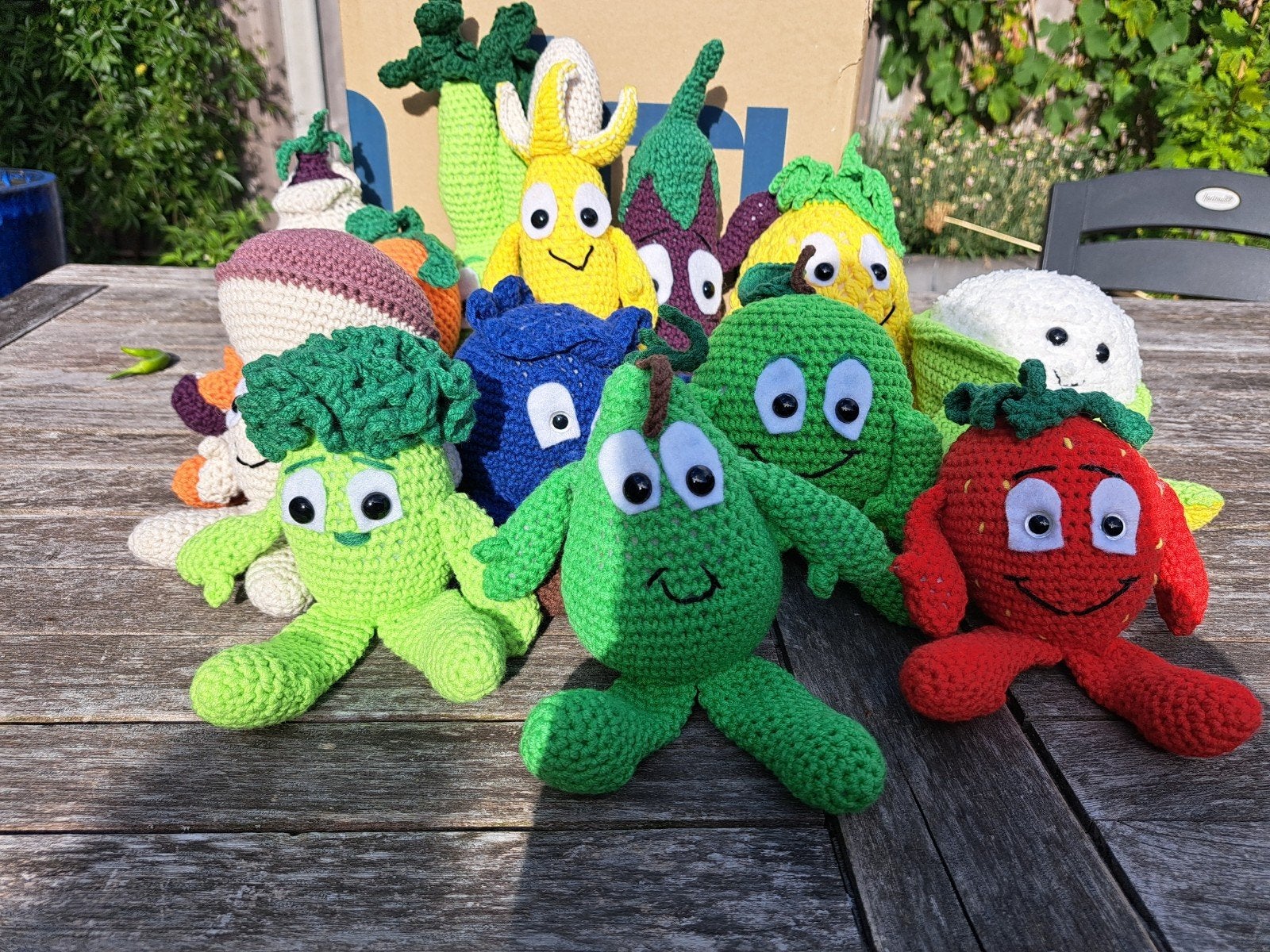 Gehaakte groenten en fruit knuffels  Vitaminies, Ophalen, Overige typen, Zo goed als nieuw, Meerkleurig