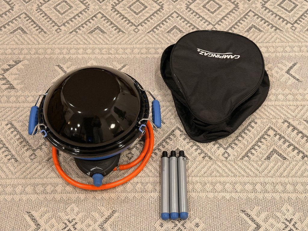 Campinggaz Partygrill 400 (zgan) met gasfles (vol), Ophalen of Verzenden, Zo goed als nieuw