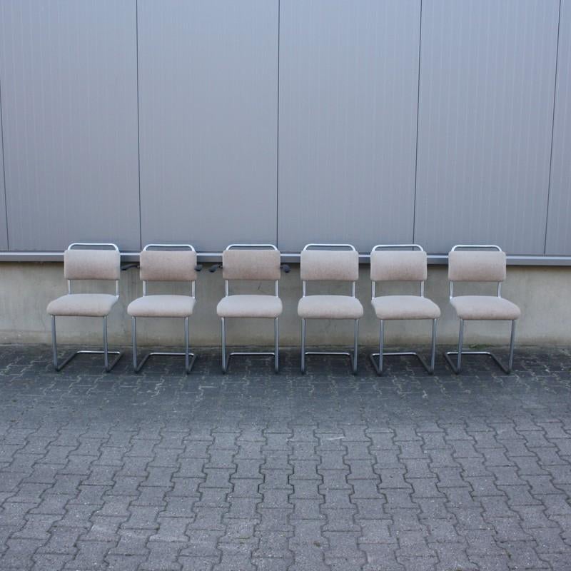 Originele Gispen stoelen set van zes | W.H. Gispen, Huis en Inrichting, Stoelen, Ophalen, Gebruikt, Stof, Onbekend