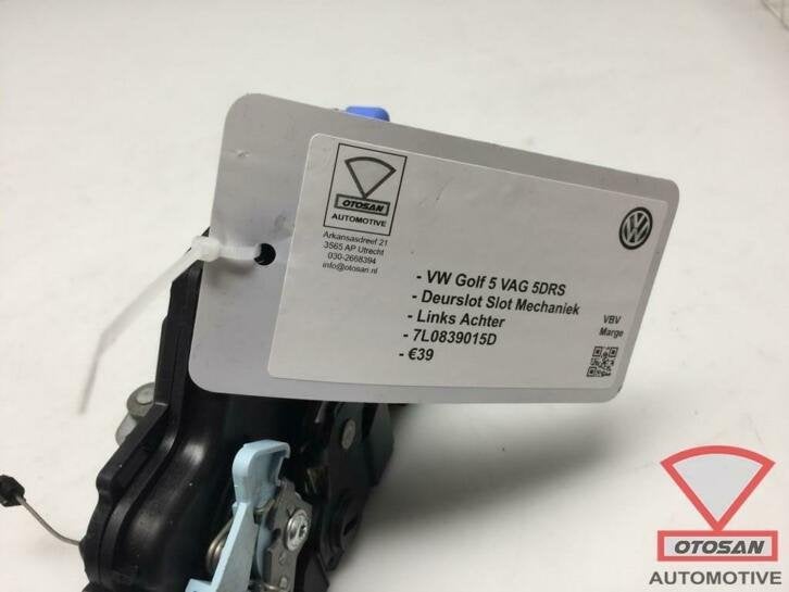 vw golf 5 v deurslot slotmechaniek links achter 7l0839015d, Gebruikt, Volkswagen, Volkswagen AG, Achter