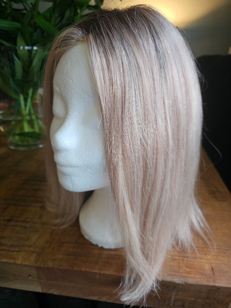 Human hair wig, Ophalen of Verzenden, Zo goed als nieuw, Pruik of Haarverlenging
