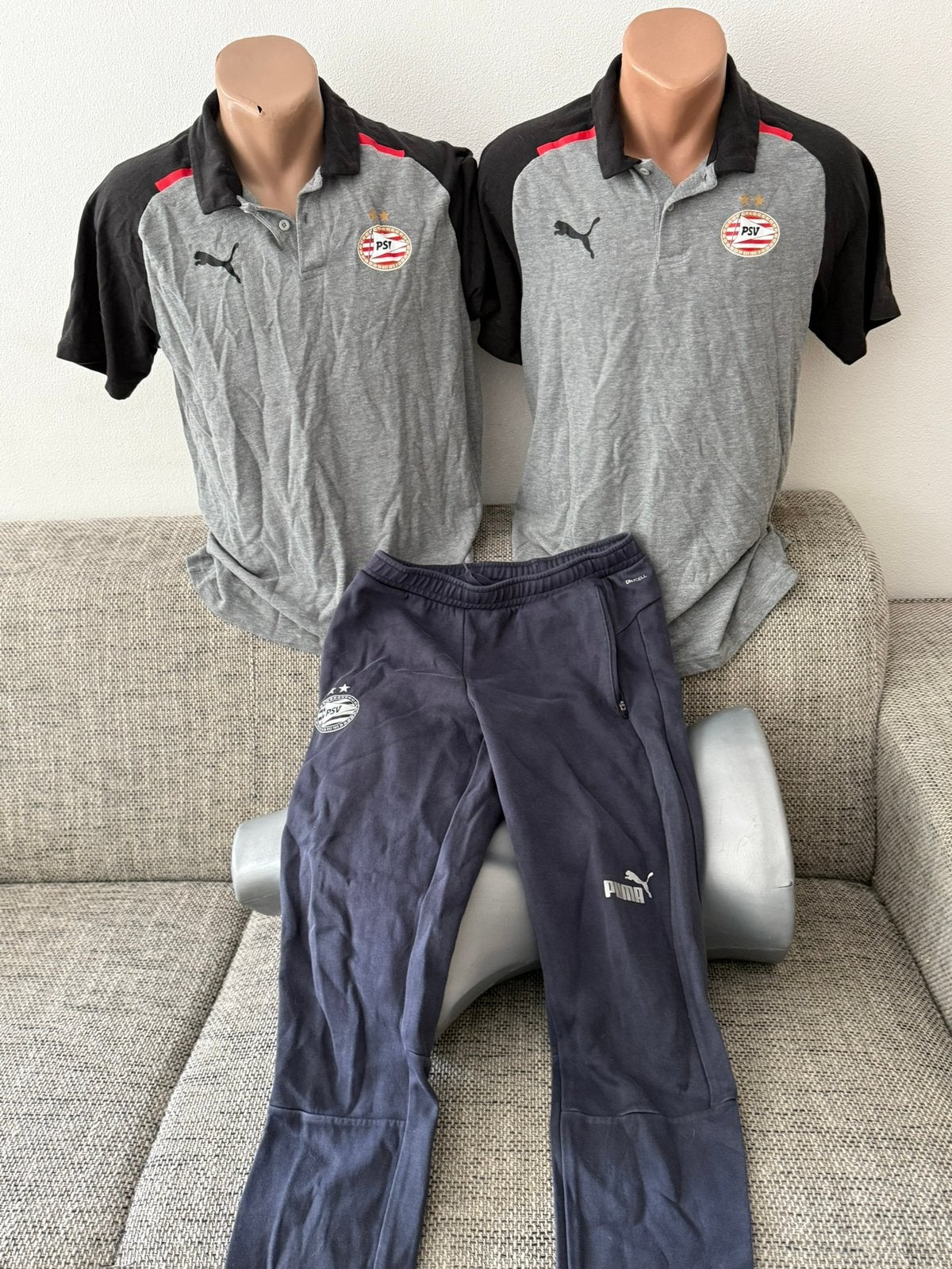 PSV set spelerskleding: broek + 2 polo’s / voetbalshirts, Ophalen of Verzenden, Gebruikt, PSV, Shirt