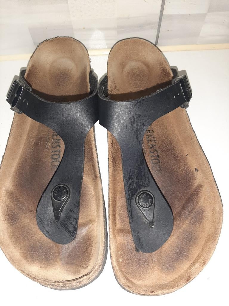 BIRKENSTOCK slippers, Slippers, Verzenden, Zwart, Zo goed als nieuw