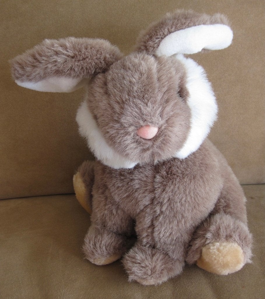 bruin met wit pluche konijn knuffel, Overige merken, Overige karakters, Konijn, Ophalen of Verzenden