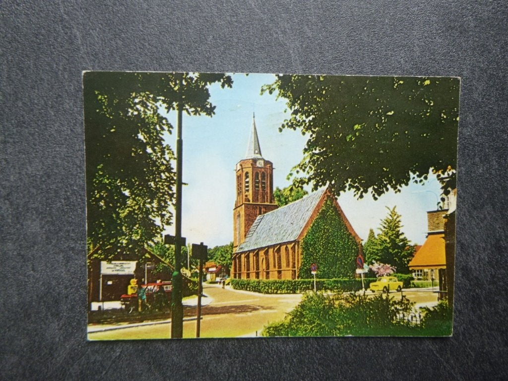 Laren,nh kerk /auto 1972, Verzenden, 1960 tot 1980, Gelopen, Noord-Holland