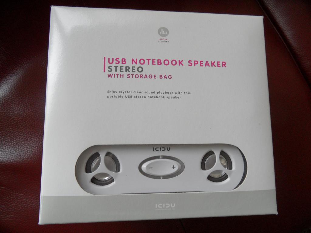 USB NOTEBOOK STEREO SPEAKERS WITH STORAGE BAG (GLOEDNIEUW)., Computers en Software, Pc speakers, Ophalen of Verzenden, Nieuw, ICIDU.