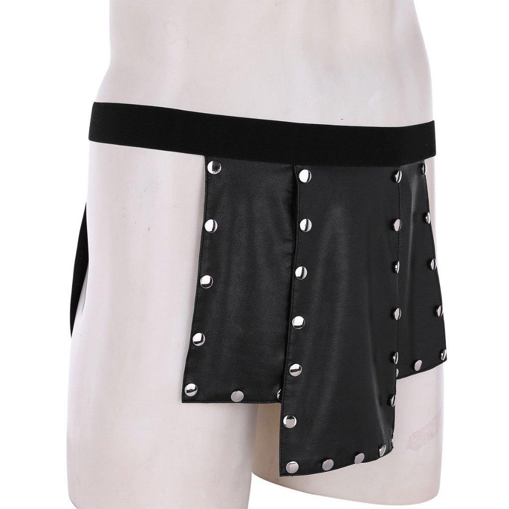 Zwarte heren kilt / rok sexy leren mannen schotse, Verzenden, Nieuw, Overige maten, Overige thema's