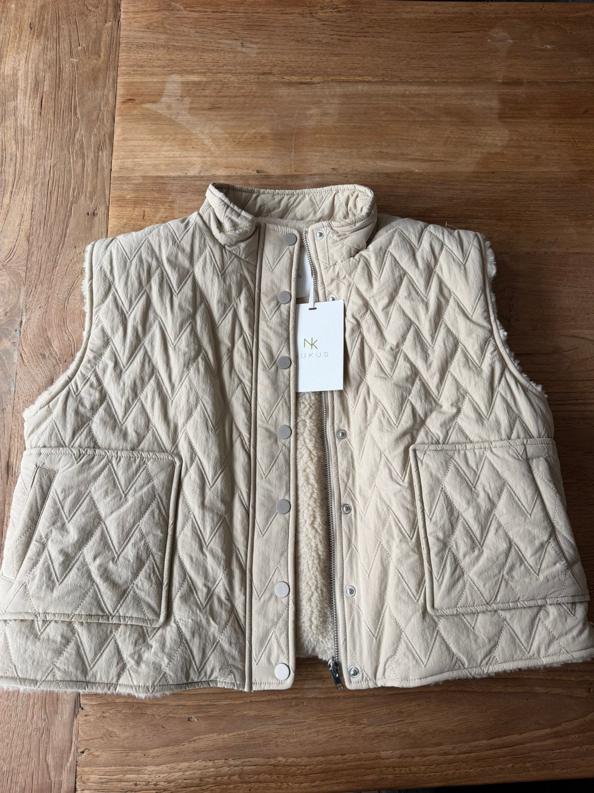 Nukus bodywarmer maat L, Kleding | Dames, Ophalen of Verzenden, Nieuw, Maat 42/44 (L), Beige