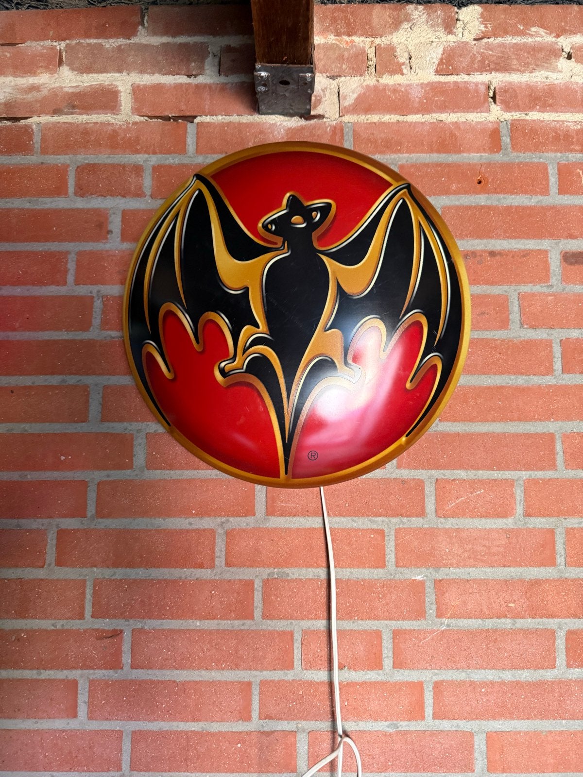 Bacardi Verlichting - Goede Staat - 45cm Doorsnee, Verzamelen, Merken en Reclamevoorwerpen, Ophalen of Verzenden, Lichtbak of (neon) lamp