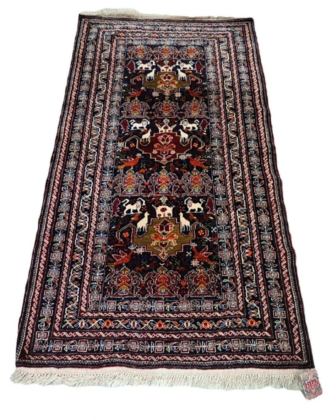 Handgeknoopt Perzisch wol Beloutch Nomad tapijt 92x170cm, Crème, Onbekend, Zo goed als nieuw, Onbekend