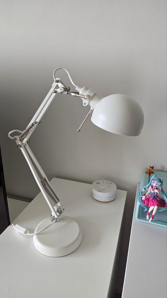 IKEA FORSÅ bureaulamp, wit, Ophalen, Zo goed als nieuw, Metaal, Modern, Industrieel