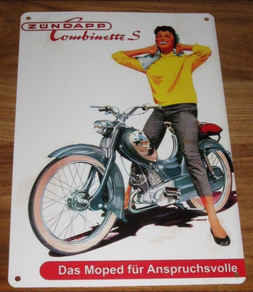 ZUNDAPP BROMMER : Metalen Bord Zundapp Combinette S, Verzenden, Nieuw, Reclamebord