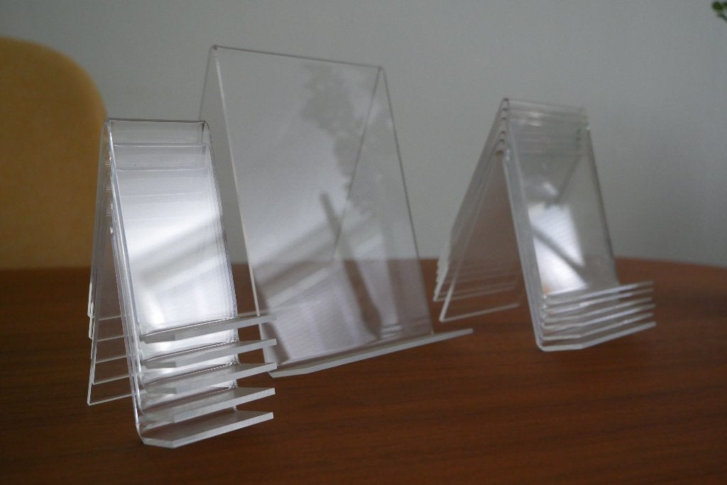 Plexiglas boekenstandaarden, Minder dan 50 cm, Gebruikt, Overige typen, Ophalen of Verzenden