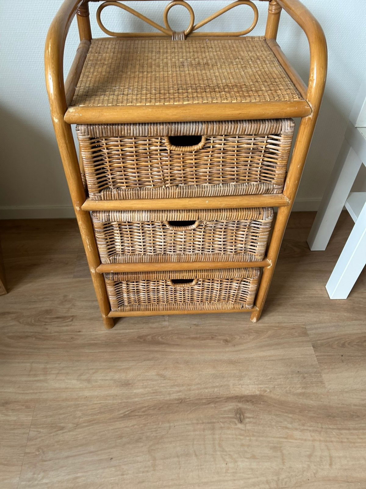 Rotan bamboe kastje nachtkastje kast, Huis en Inrichting, Ophalen, 1 of 2 laden, 50 tot 100 cm, Zo goed als nieuw