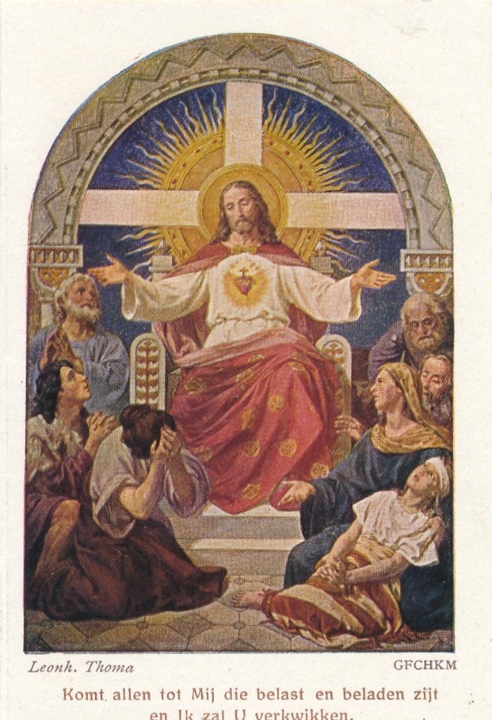 Devotieprentje Christus - Komt alle tot mij- 3 kantjes tekst, Ophalen of Verzenden, Zo goed als nieuw, Kaart of Prent, Christendom | Katholiek