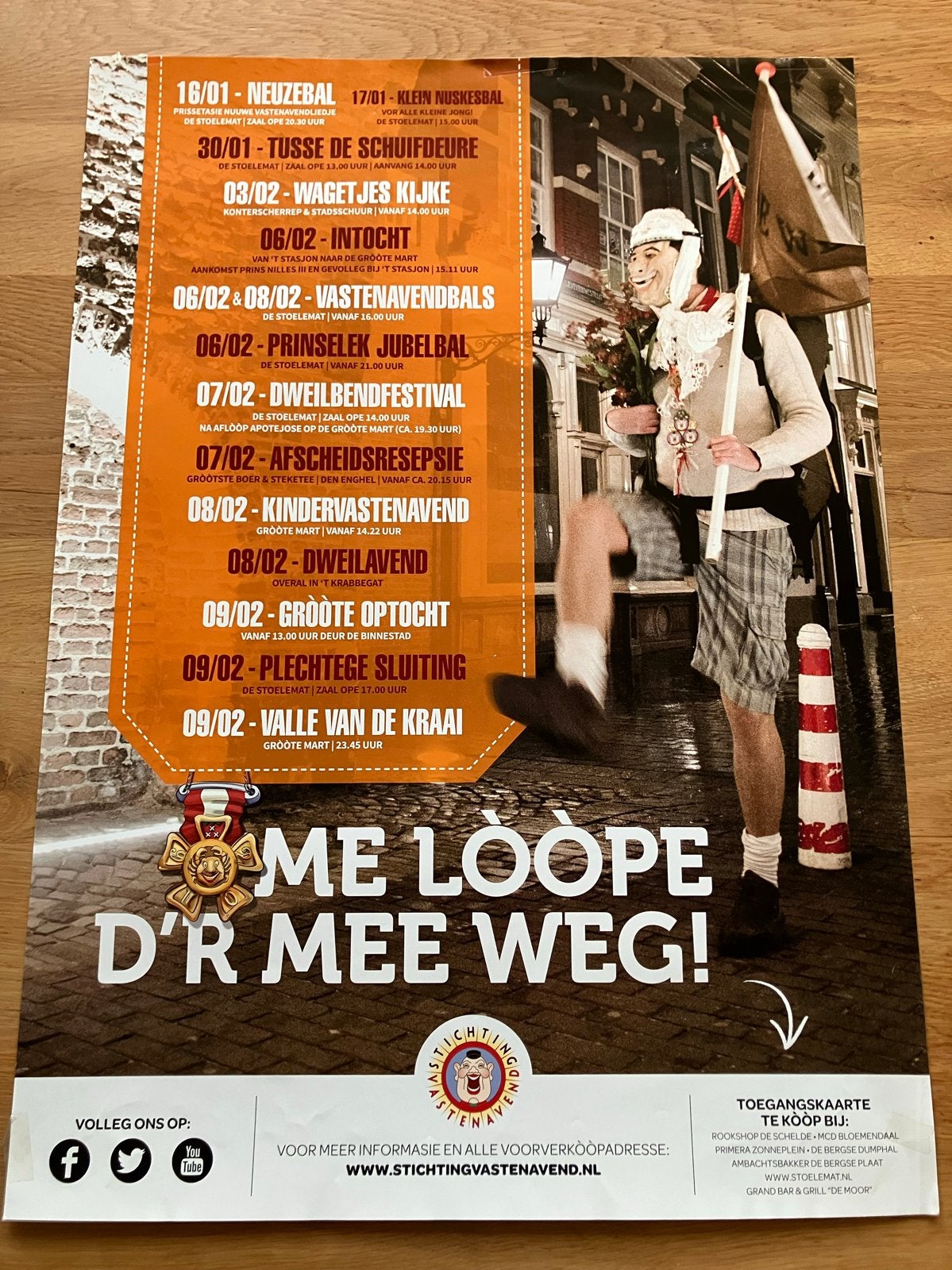 Vastenavend programma poster 2016, Ophalen, A1 t/m A3, Muziek