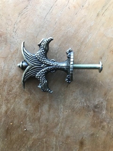 Brocante oosterse deurknop ladeknop met adelaar knop, Verburgt Vintage, Brocante, Meerkleurig, Nieuw