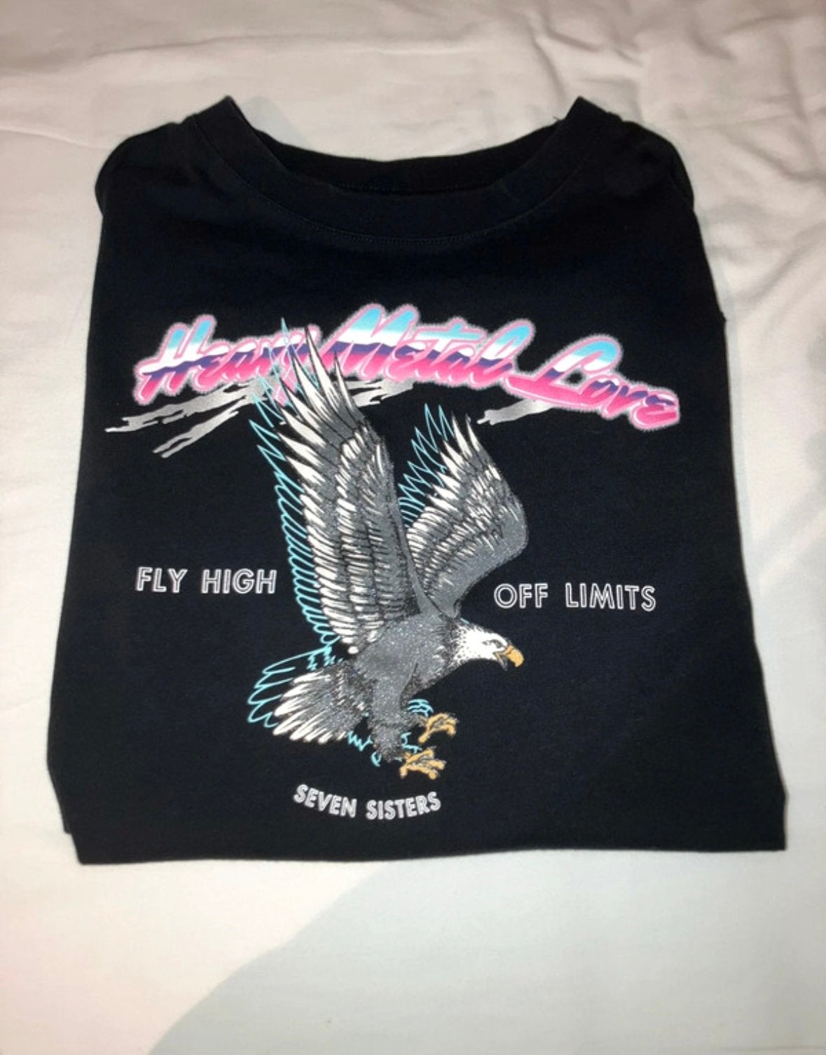 Seven sisters tshirt, Zwart, Ophalen of Verzenden, Zo goed als nieuw, Korte mouw