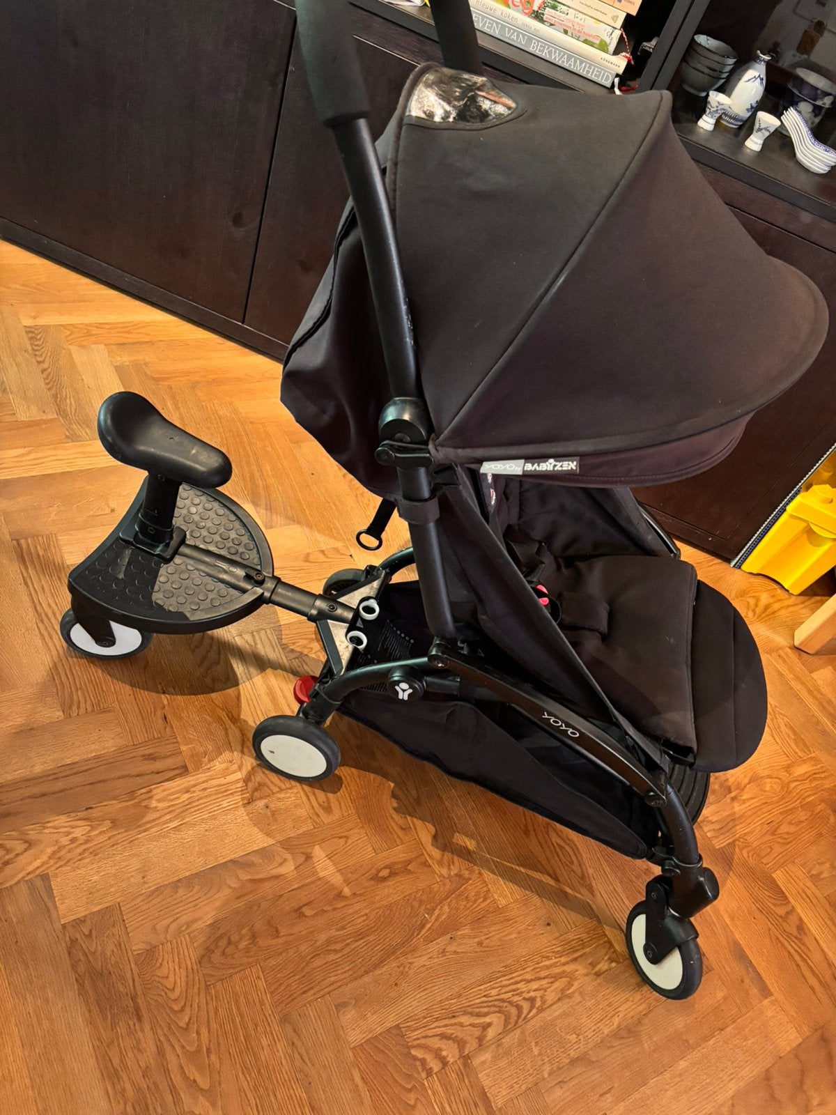 Kinderwagen Buggy+voetenzak en meerijdplankje, Yoyo Babyzen, Ophalen, Gebruikt, Voetenzak