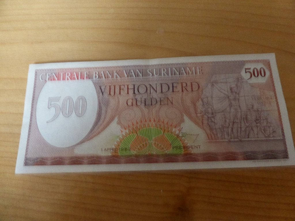T.K.Oude Bankbiljetten  Suriname., Ophalen of Verzenden, 25 gulden, Los biljet