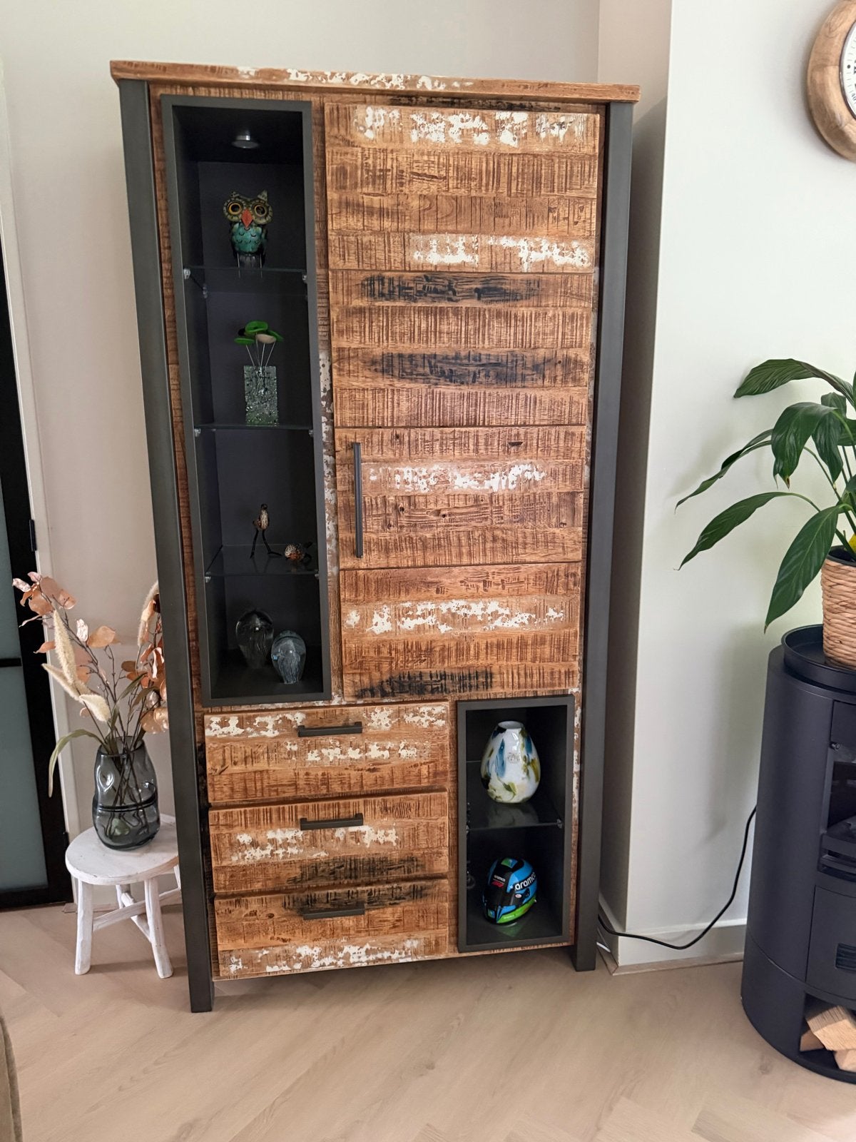 Steelwood Oriental Wood Kast van Bommel wonen, Ophalen, 100 tot 150 cm, 200 cm of meer, Zo goed als nieuw
