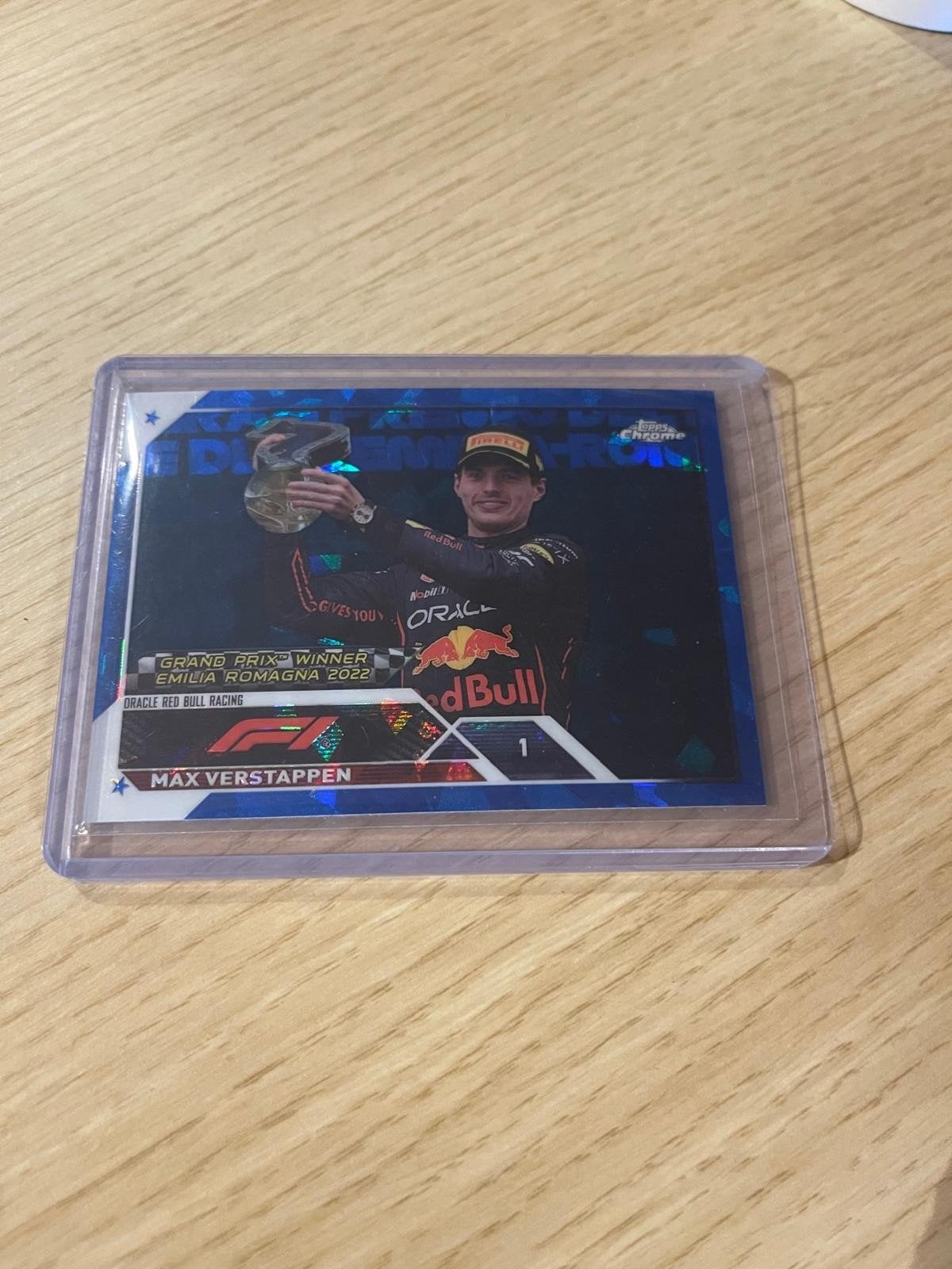 Max Verstappen Sapphire Topps F1 Emilia Romagna 2022 Kaart, Verzamelen, Ophalen of Verzenden, Zo goed als nieuw, Formule 1